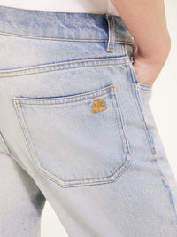 25pcs NEW / PANTALON BOOTCUT 70'S EN DENIM  - Light blue wash