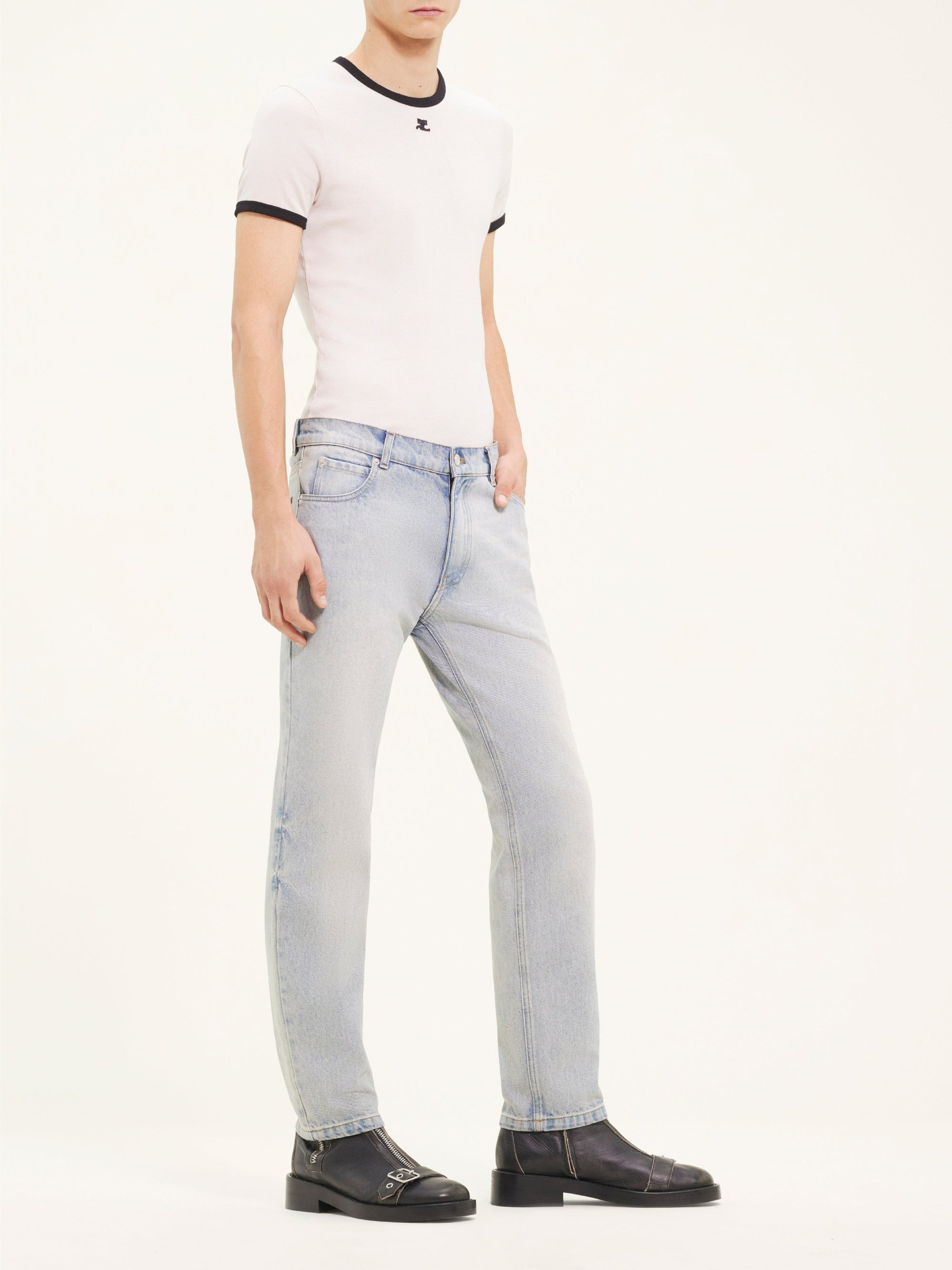 27pcs NEW / PANTALON 5 POCHES EN DENIM  - Light blue wash