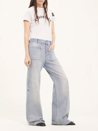 15pcs NEW / PANTALON BAGGY MULTIFLEX EN DENIM - Light blue wash
