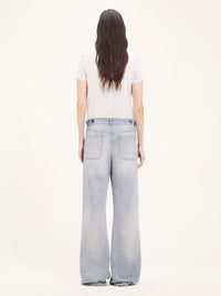 15pcs NEW / PANTALON BAGGY MULTIFLEX EN DENIM - Light blue wash