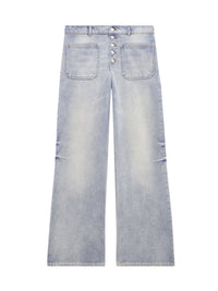 15pcs NEW / PANTALON BAGGY MULTIFLEX EN DENIM - Light blue wash