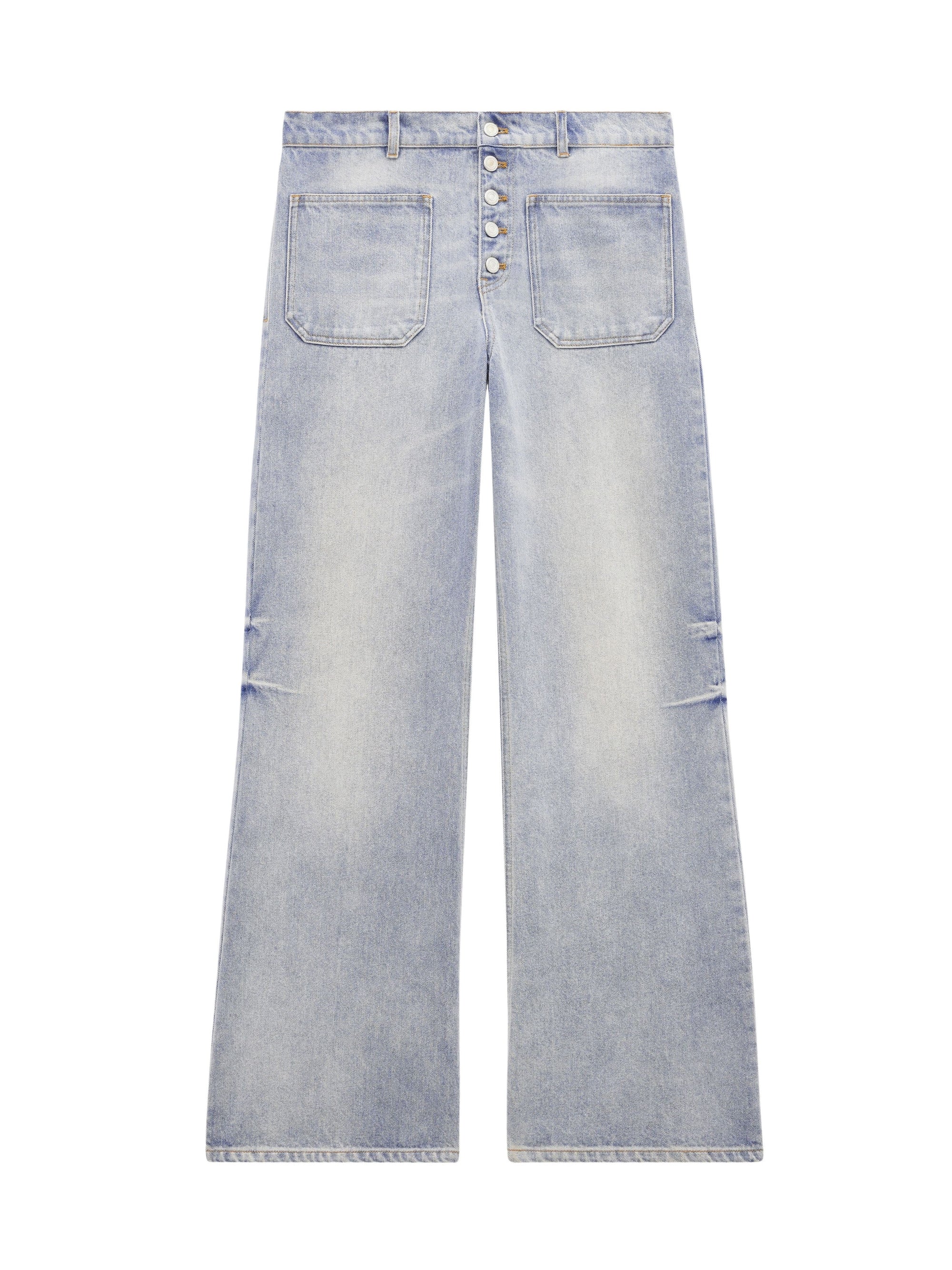 15pcs NEW / PANTALON BAGGY MULTIFLEX EN DENIM - Light blue wash