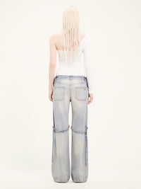 25pcs NEW / PANTALON BAGGY SAILOR  - Light blue wash