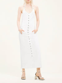 36pcs NEW / ROBE LONGUE MULTIFLEX EN DENIM  - Heritage white