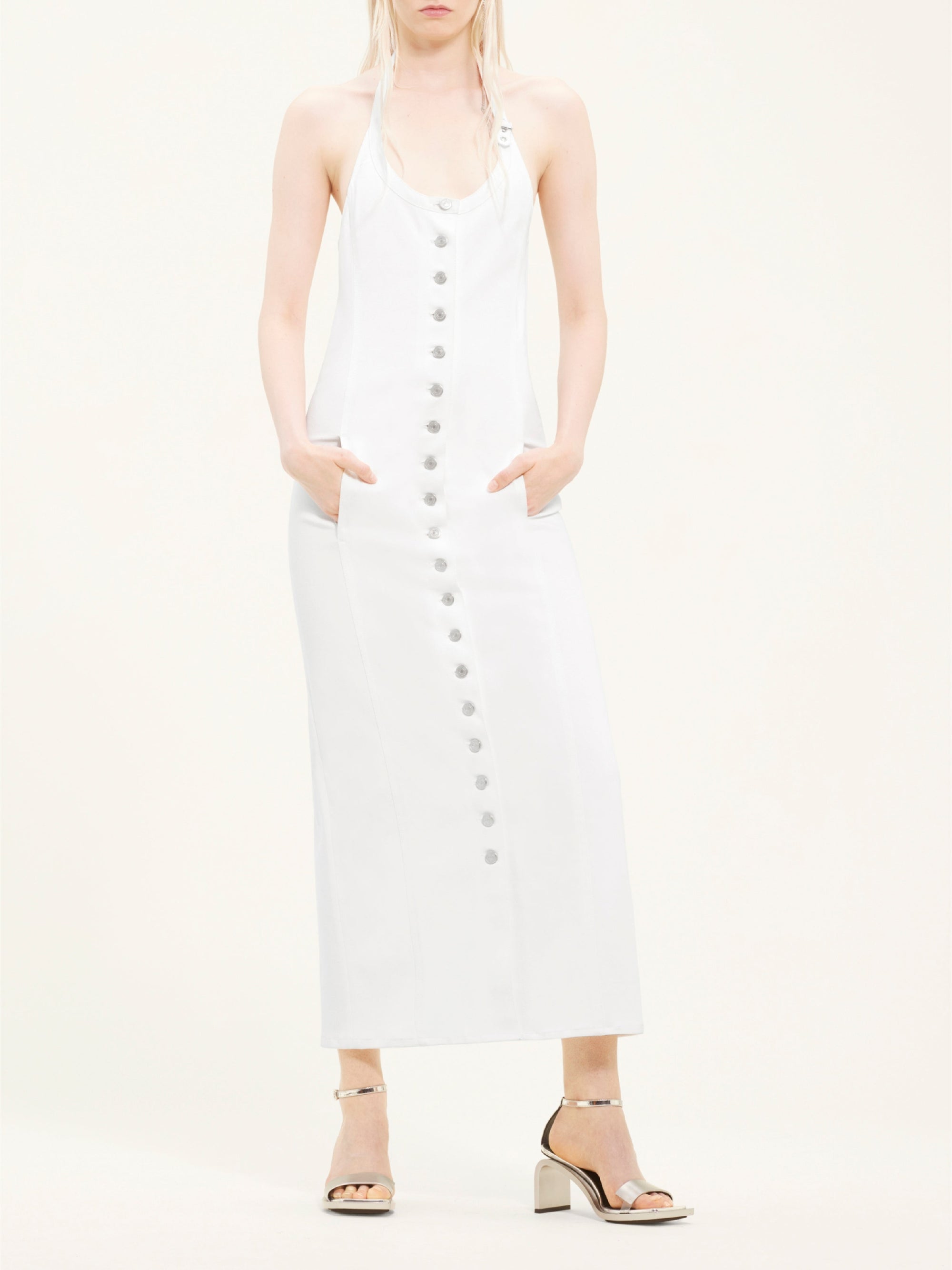 36pcs NEW / ROBE LONGUE MULTIFLEX EN DENIM  - Heritage white