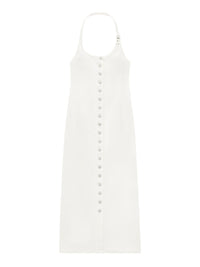 Robe longue Trucker avec poches rondes en denim - Heritage White