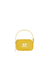 Sac camera AC logo en cuir - Ocre