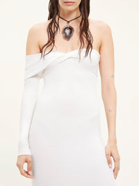 Robe longue Twist en crêpe - Heritage White