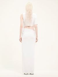 ROBE LONGUE ASYMETRIQUE EN CREPE-M