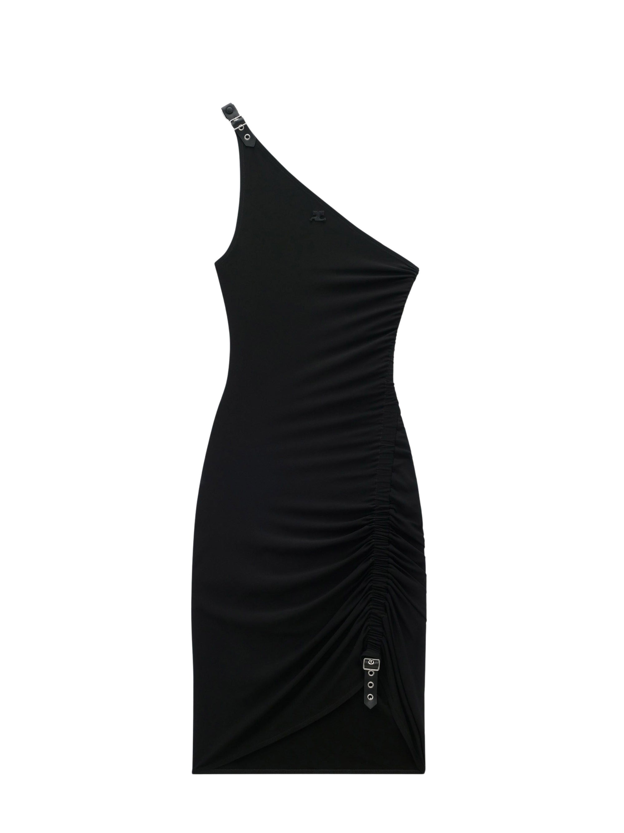 25pcs NEW / ROBE FRONCÉE EN CRÊPE  - Black