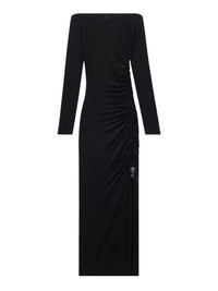 PRIX MARQUE : 210 / ROBE LONGUE FRONCEE EN CREPE-S