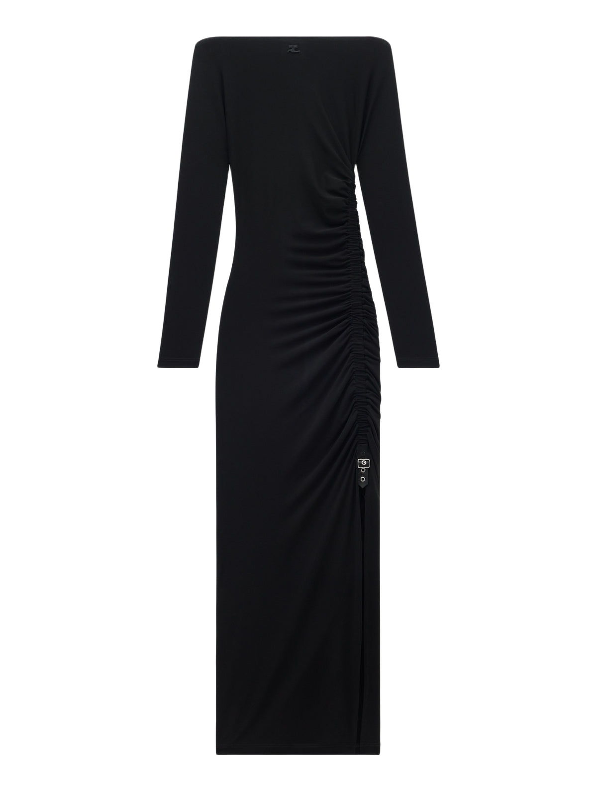 PRIX MARQUE : 210 / ROBE LONGUE FRONCEE EN CREPE-S