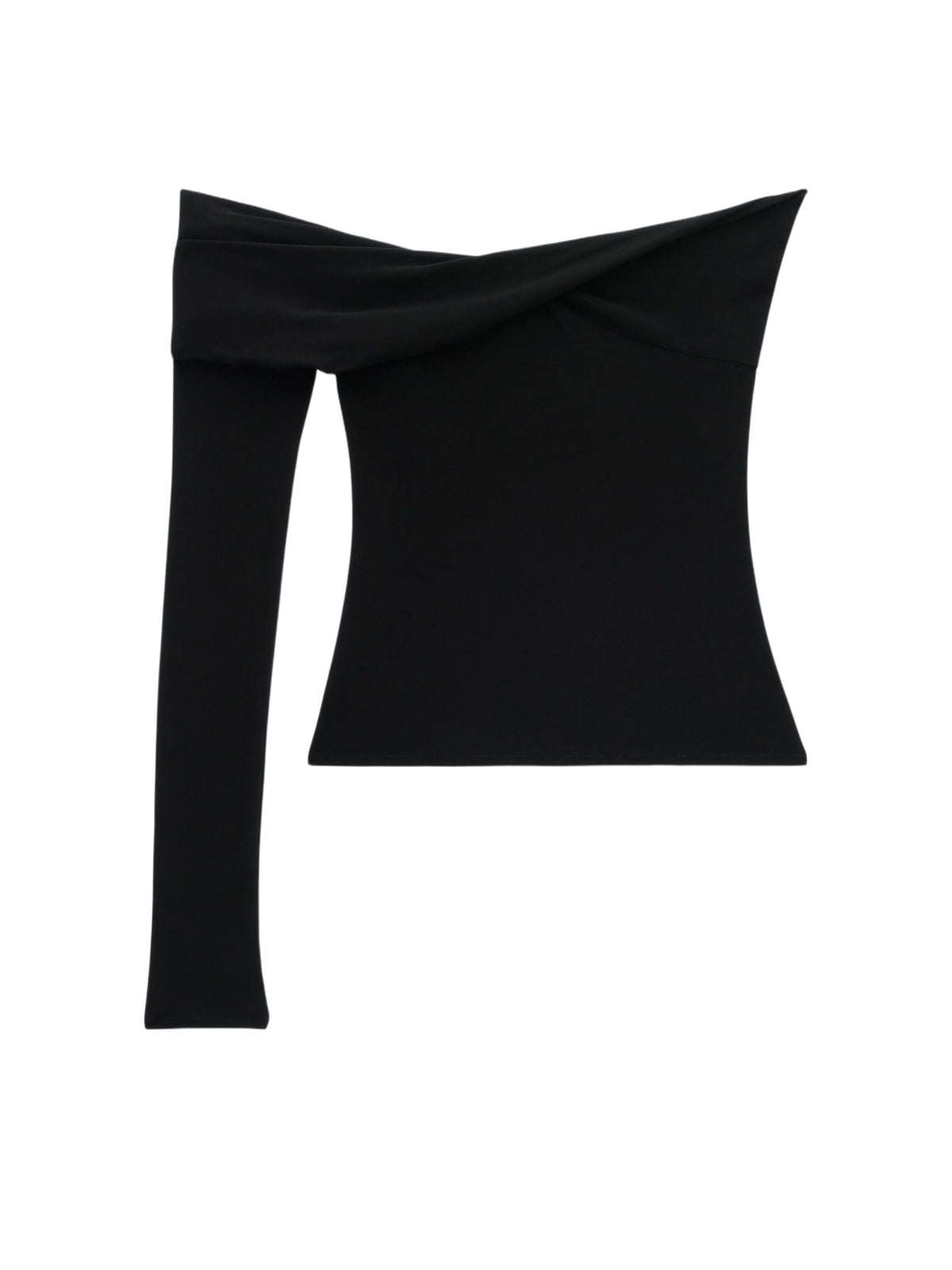 Top asymétrique Twist en crêpe - Black