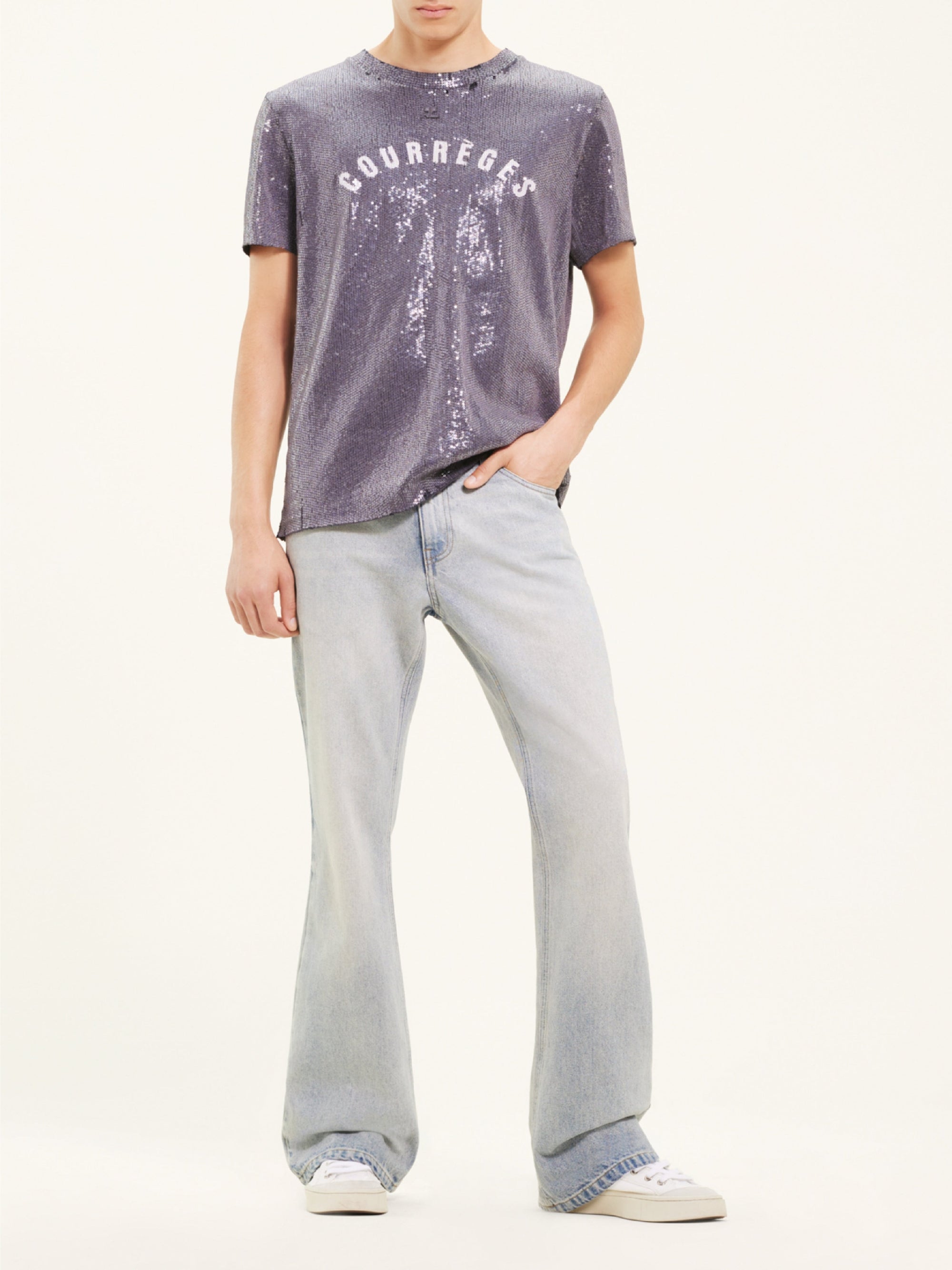 17pcs NEW / T-SHIRT BRODÉ - Stonewashed grey