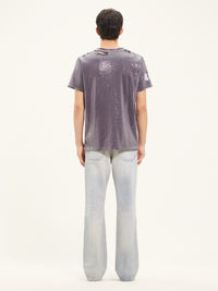 17pcs NEW / T-SHIRT BRODÉ - Stonewashed grey