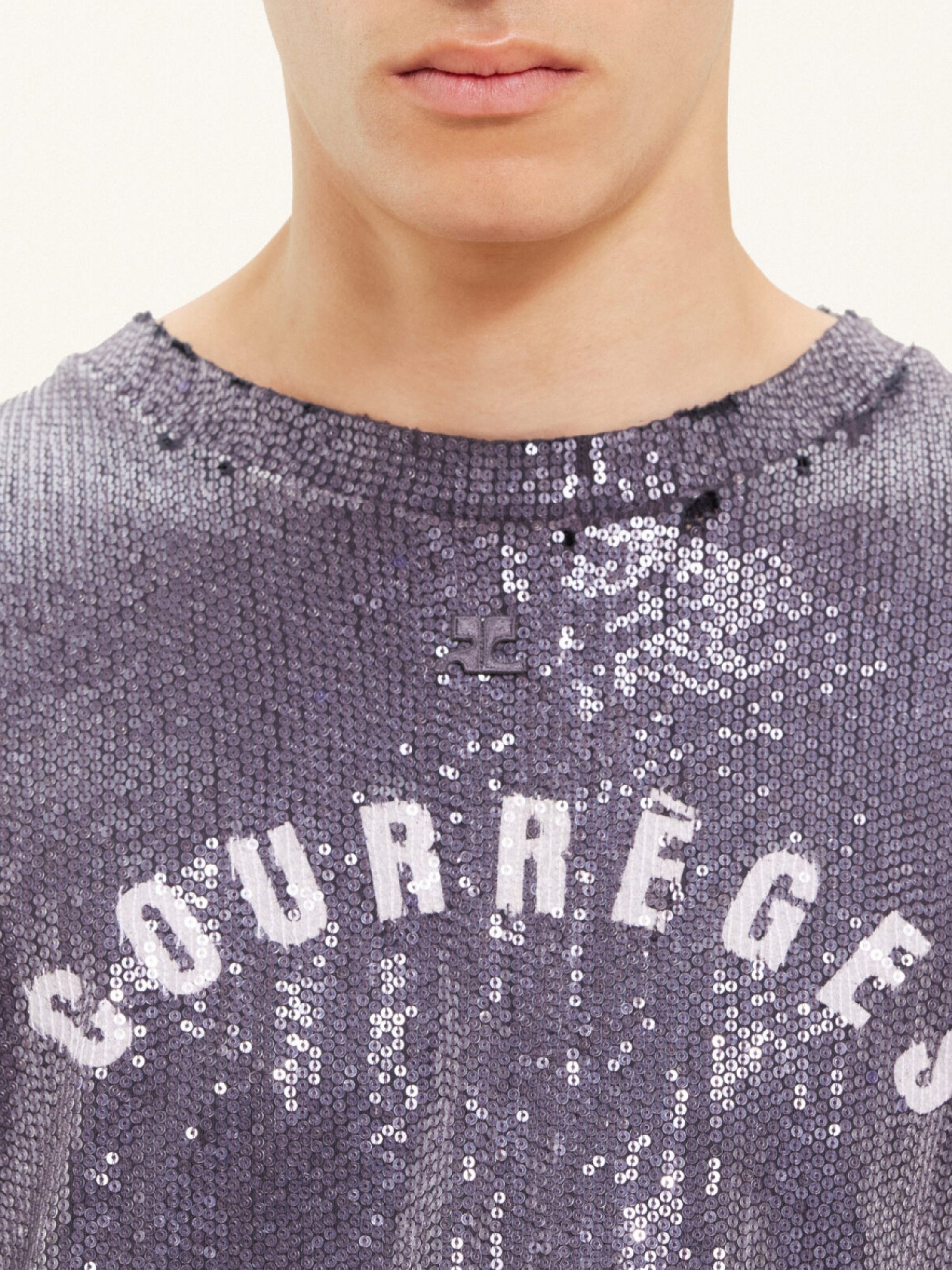 17pcs NEW / T-SHIRT BRODÉ - Stonewashed grey