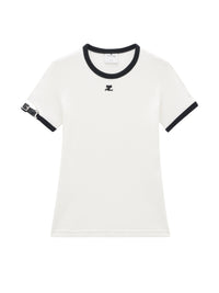 T-shirt contraste à sangle - Heritage White & Black