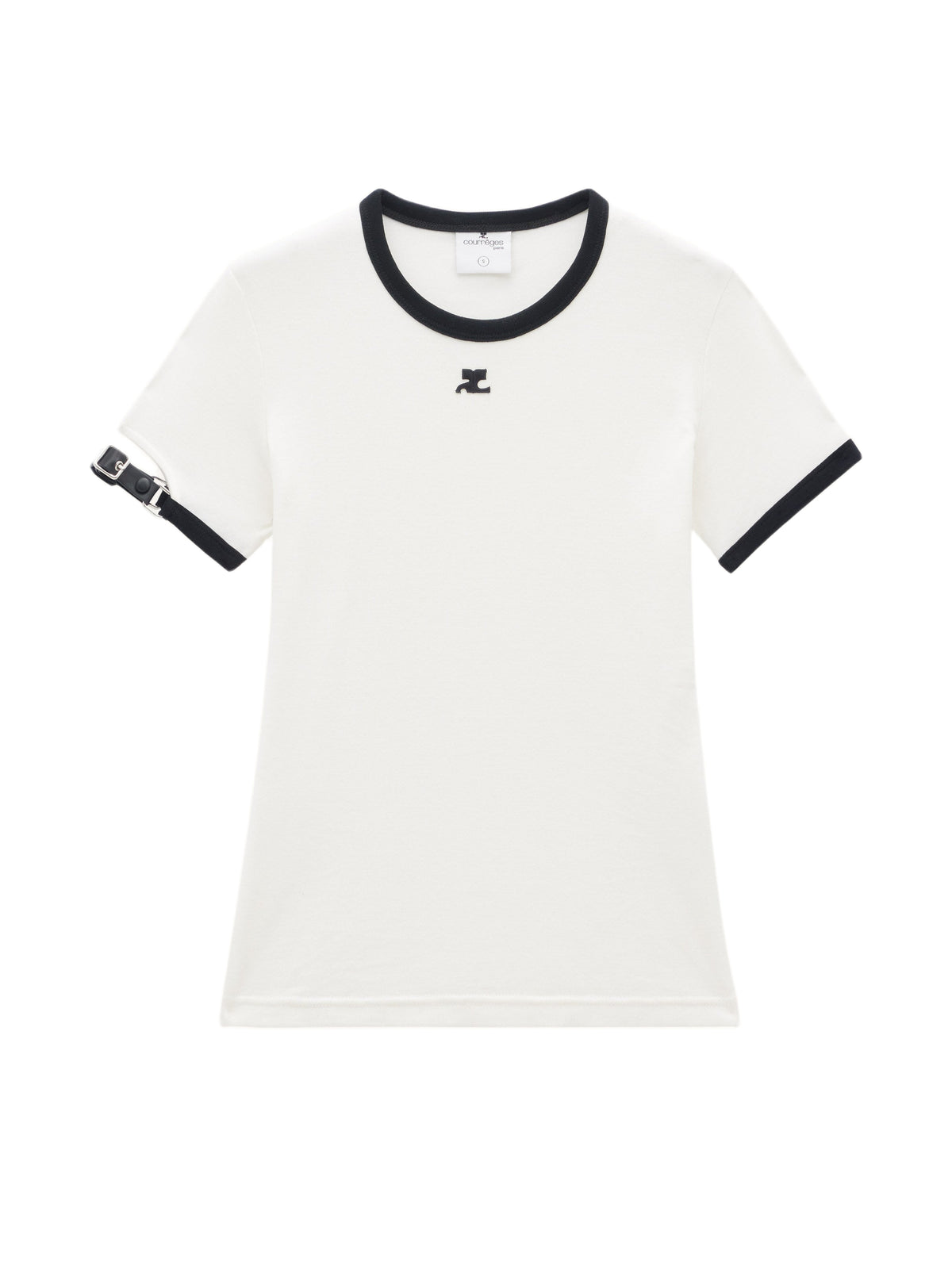 T-shirt contraste à sangle - Heritage White & Black