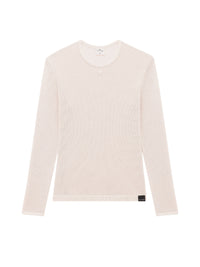 T-shirt mesh à manches longues avec logo ac - Sand