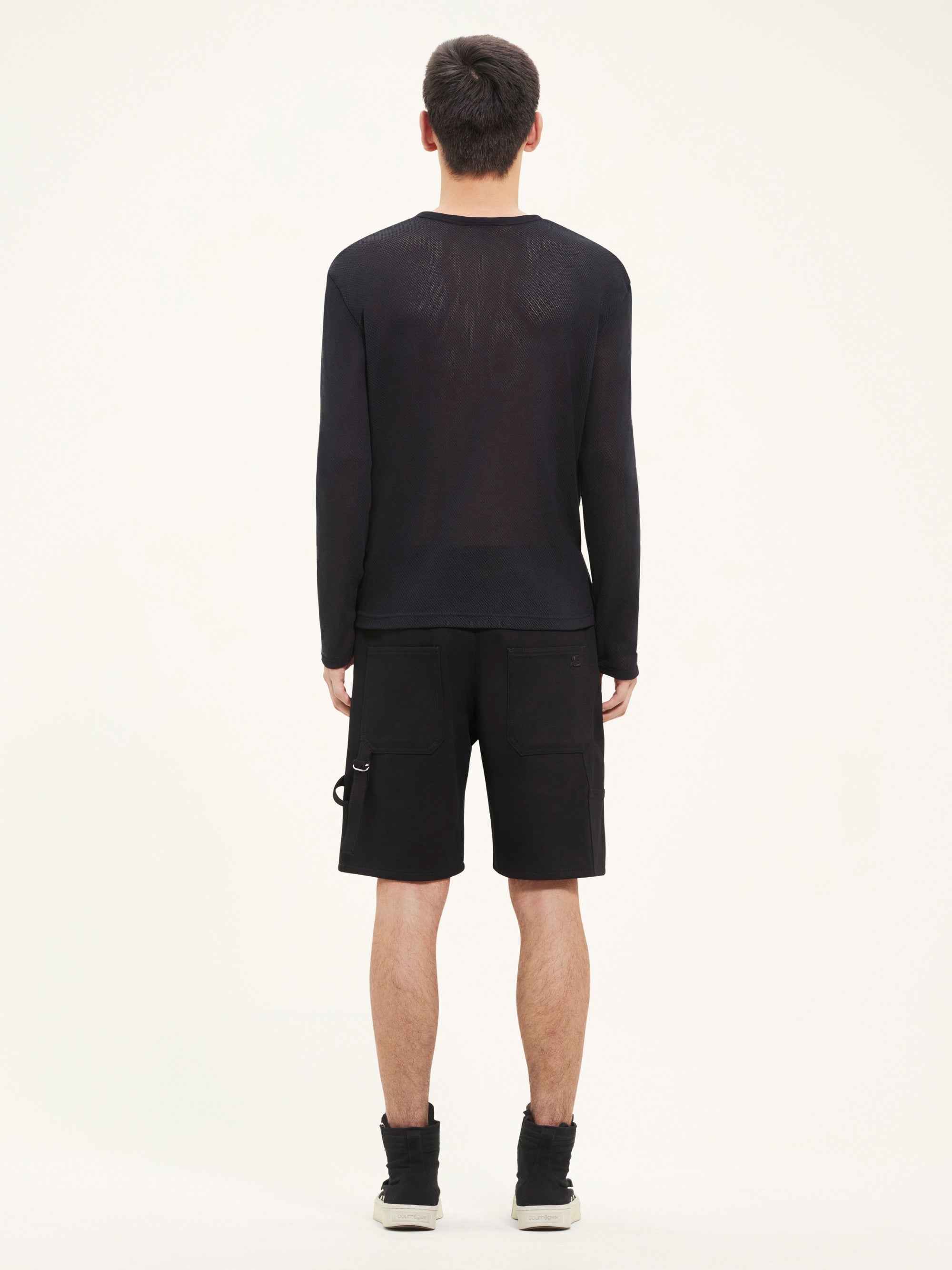 7pcs NEW / T - SHIRT MESH MANCHES LONGUES  - Black