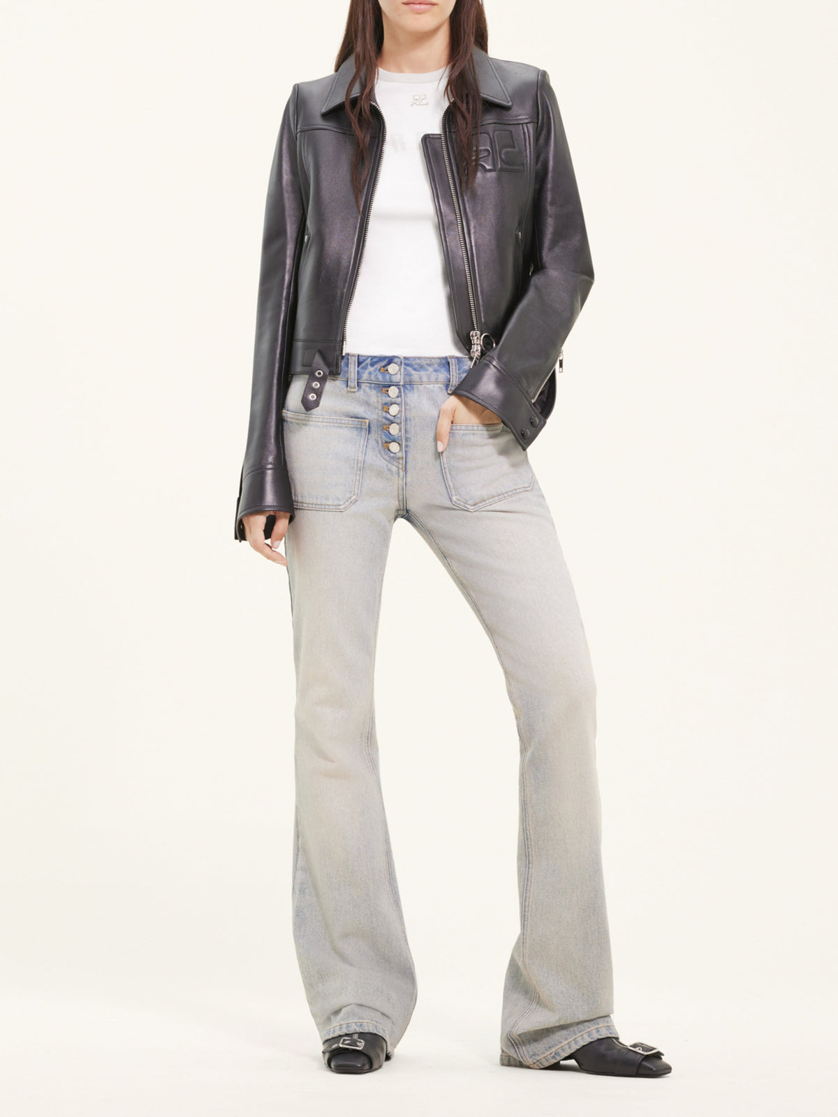 Veste iconique zippée en cuir - Black