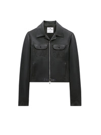 1pcs NEW / VESTE TRUCKER VINTAGE À SANGLE  - Black