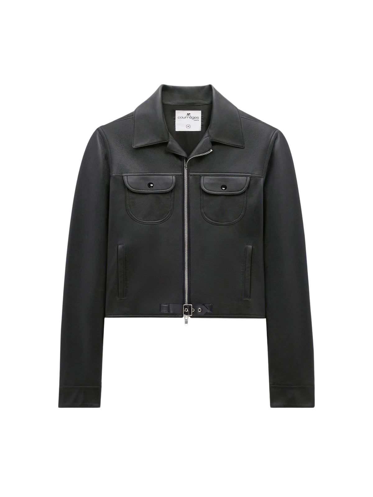 Veste zippée Trucker avec poches avant rondes - Black
