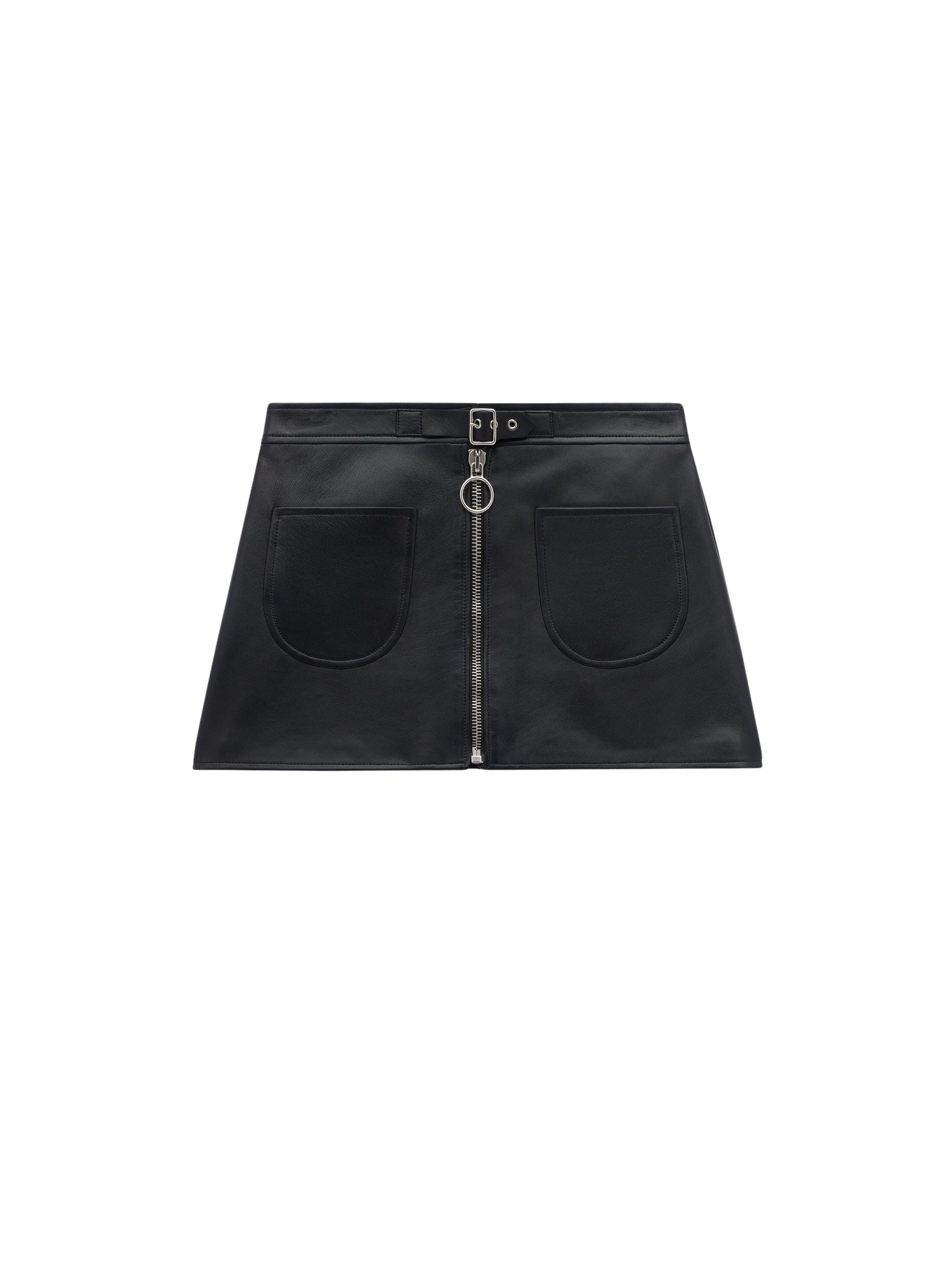 14pcs NEW / MINI JUPE ZIPPÉE EN CUIR  - Black
