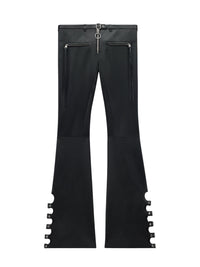 Pantalon bootcut en cuir - Black
