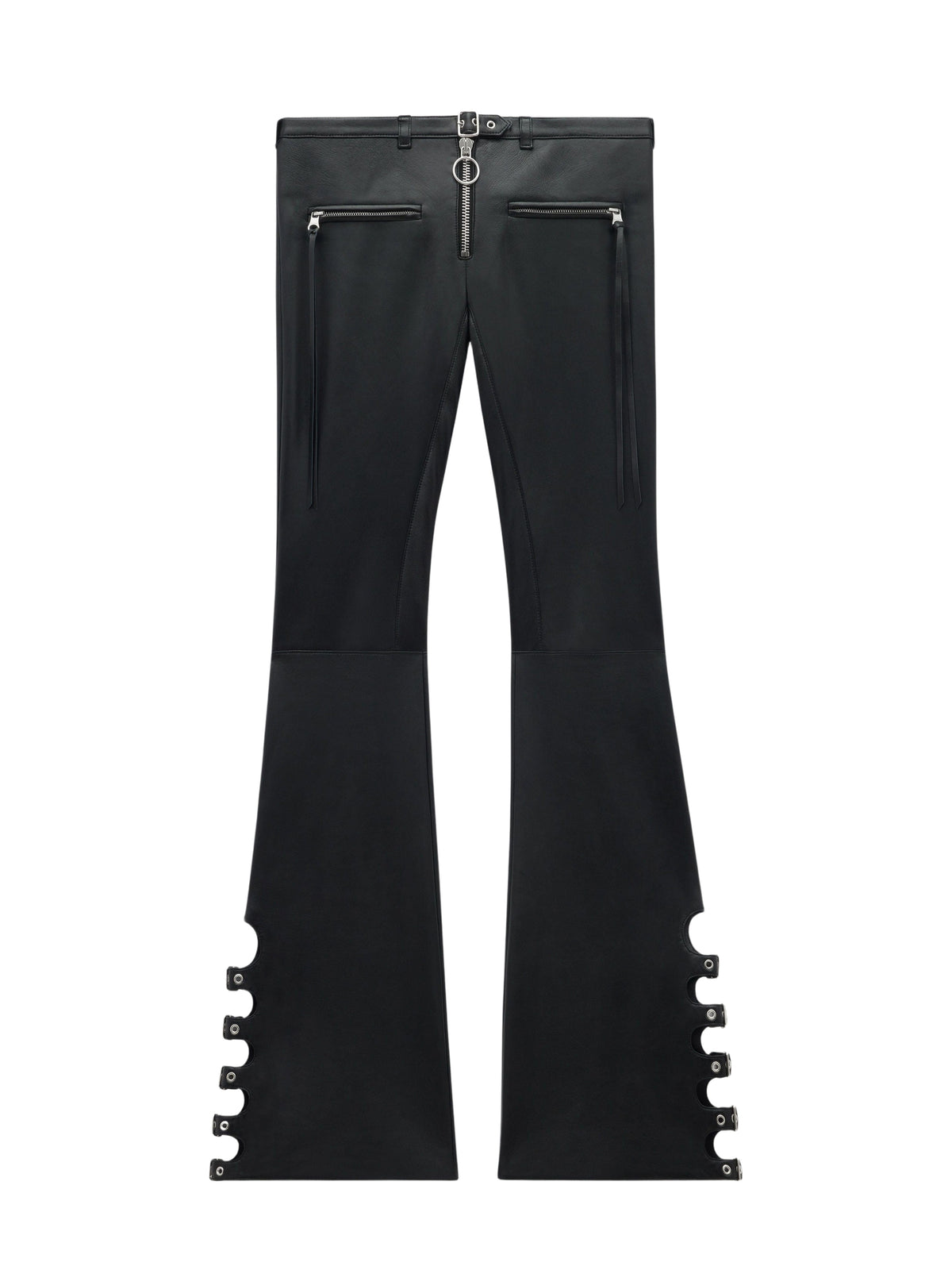 Pantalon bootcut en cuir - Black