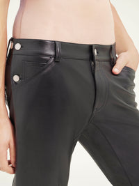 3pcs NEW / PANTALON BOOTCUT MULTI SANGLES EN CUIR  - Black