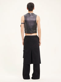 5pcs NEW / VESTE ELLIPSE EN CUIR  - Black