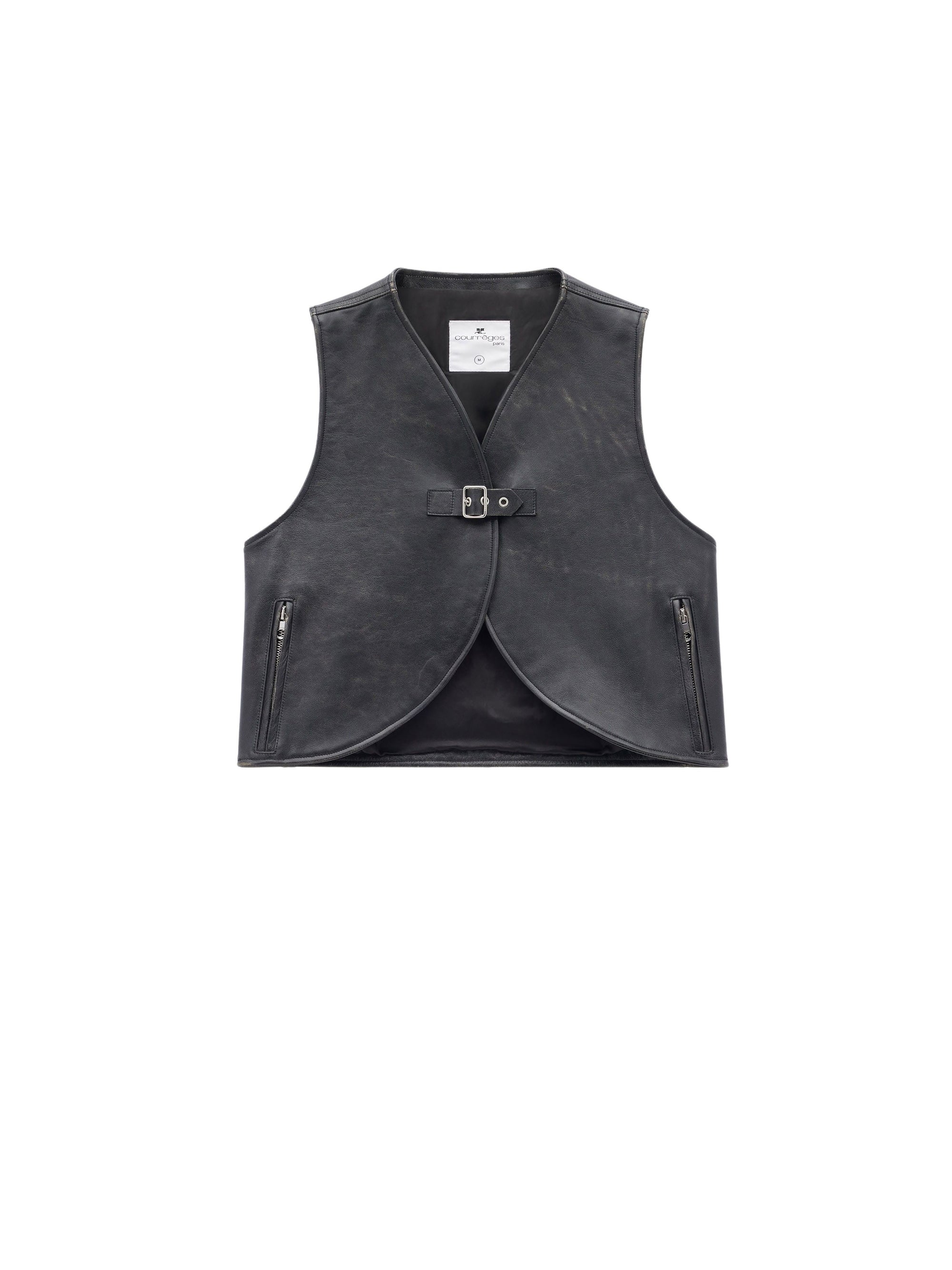 5pcs NEW / VESTE ELLIPSE EN CUIR  - Black