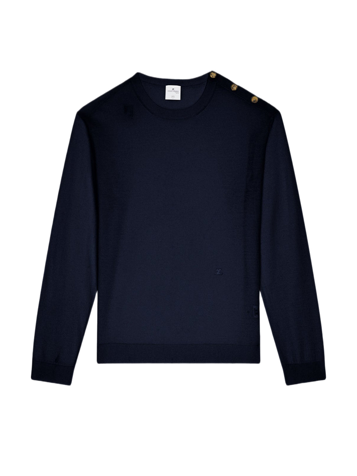 Pull à pressions aux épaules en laine - Ocean Blue
