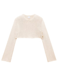 5pcs NEW / PULL COURT À CÔTÉS OUVERTS - Oatmeal