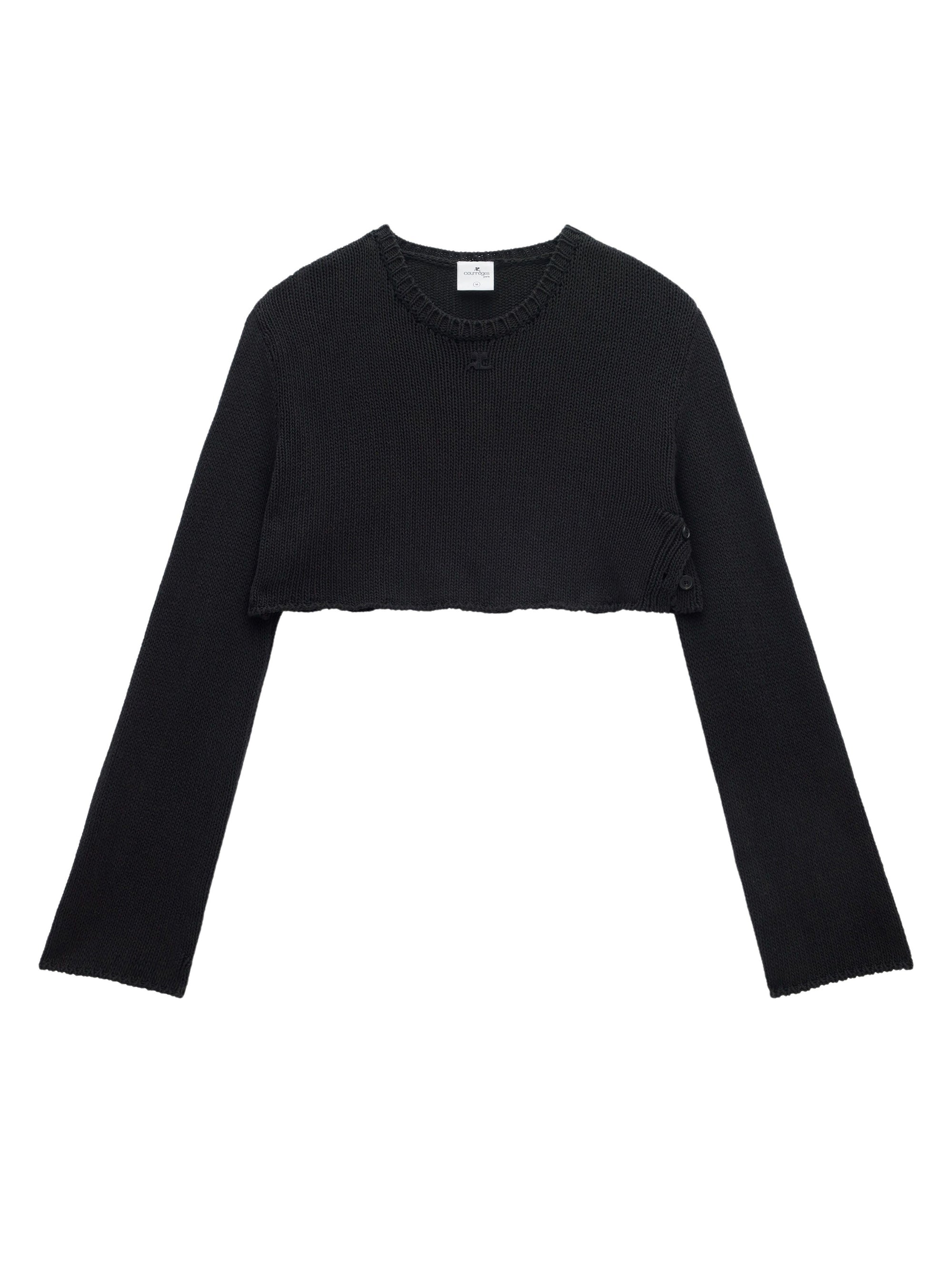 6pcs NEW / PULL COURT À CÔTÉS OUVERTS - Black
