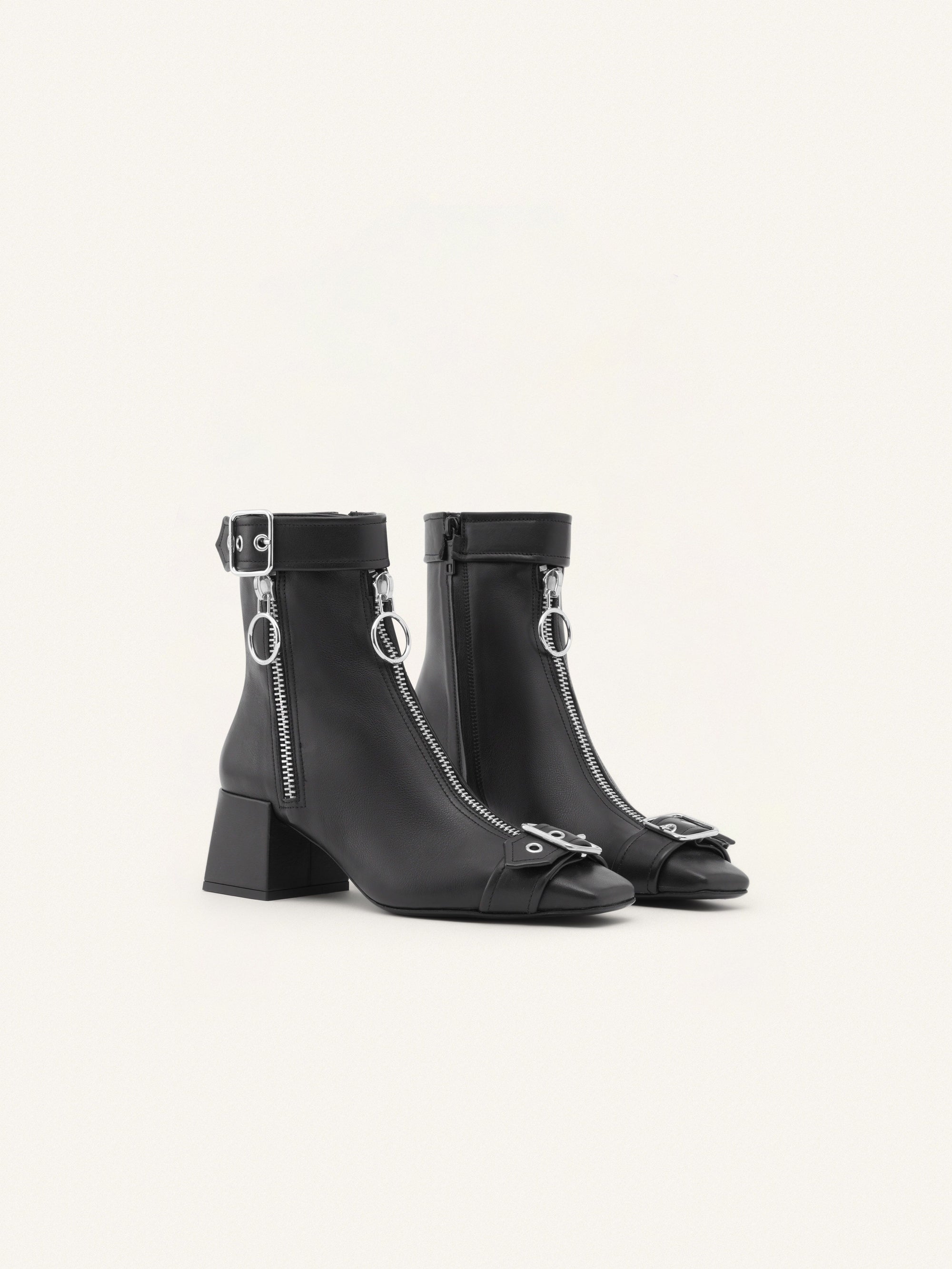 36pcs NEW / BOTTINES GOGO EN CUIR  - Black