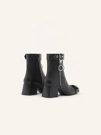 36pcs NEW / BOTTINES GOGO EN CUIR  - Black