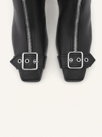 36pcs NEW / BOTTINES GOGO EN CUIR  - Black