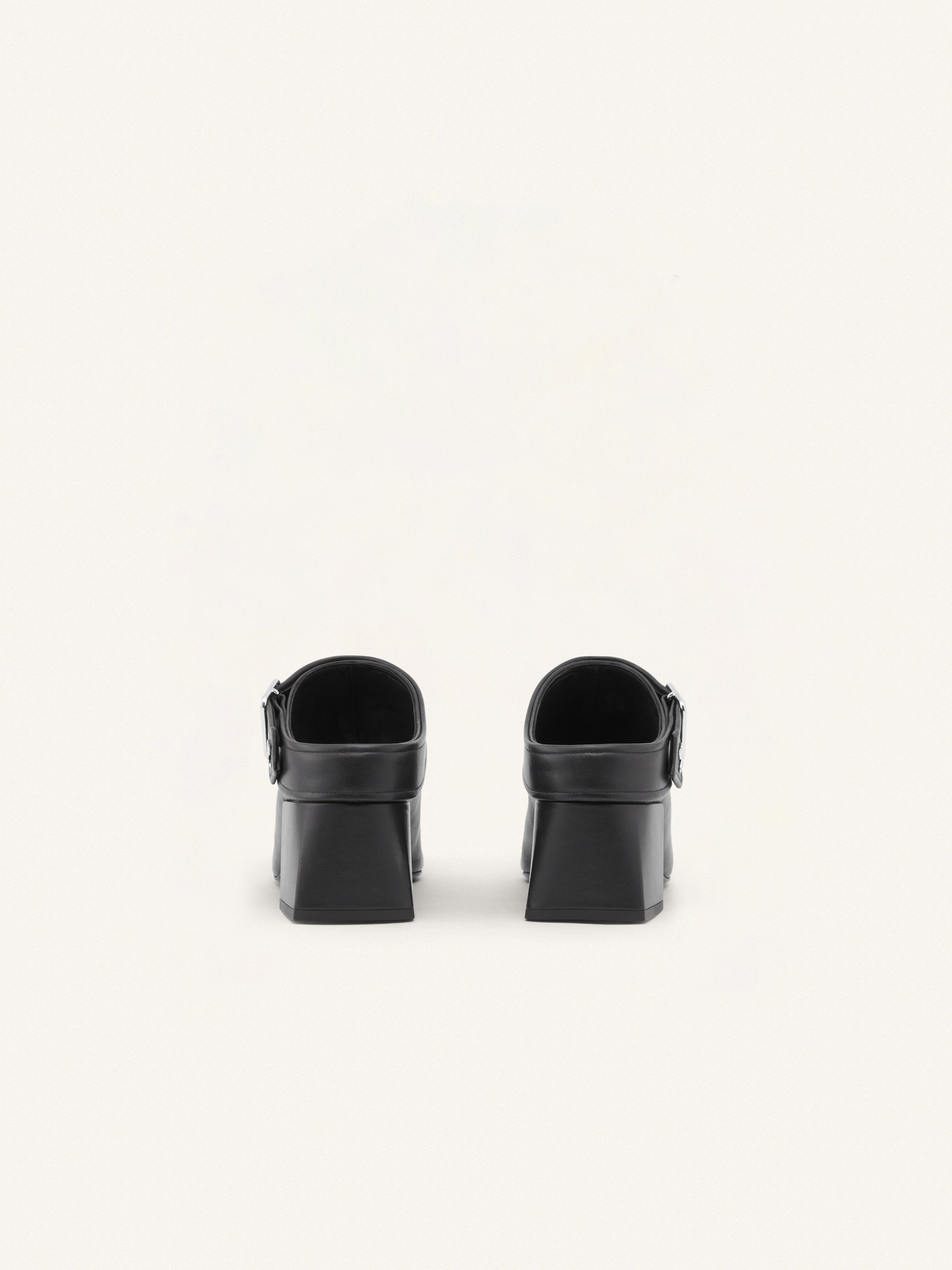2pcs NEW / SABOTS MULES GOGO EN CUIR - Black