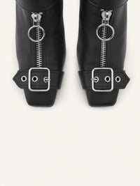 2pcs NEW / SABOTS MULES GOGO EN CUIR - Black