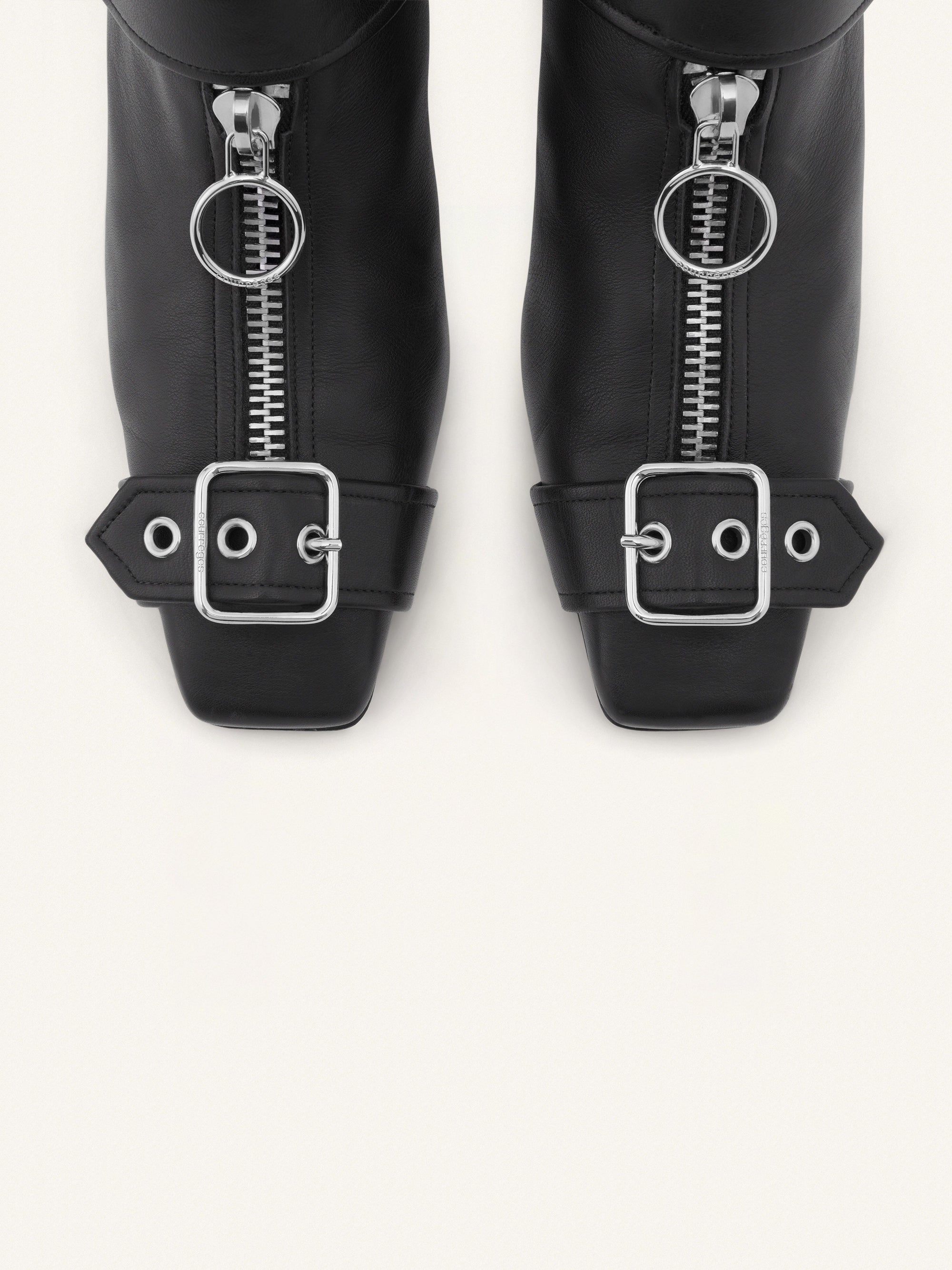 2pcs NEW / SABOTS MULES GOGO EN CUIR - Black