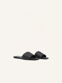 43pcs NEW / SANDALES PLATES EN CUIR - Black