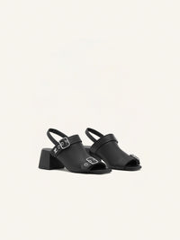 5pcs NEW / SANDALES GOGO CUIR  - Black