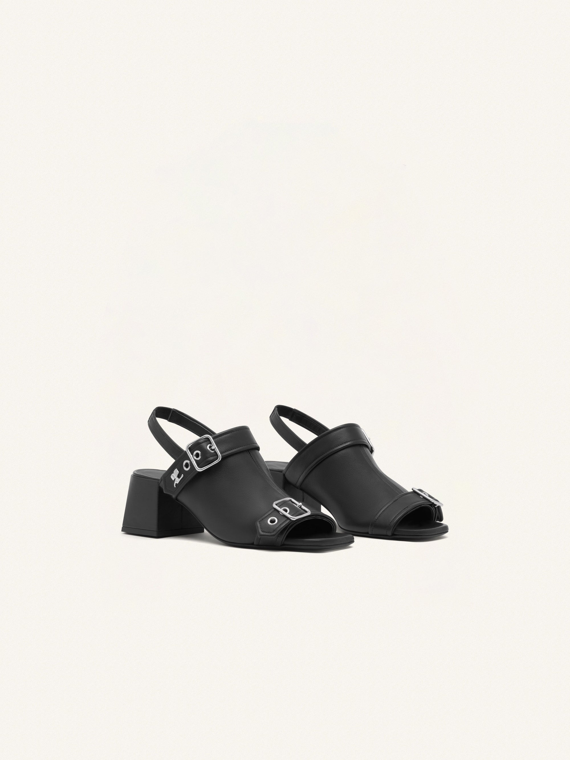 5pcs NEW / SANDALES GOGO CUIR  - Black