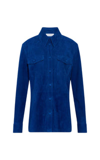 John leather shirt - Cobalt
