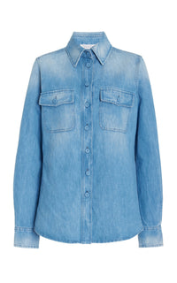 John Austin Shirt en cobalt goat daim
