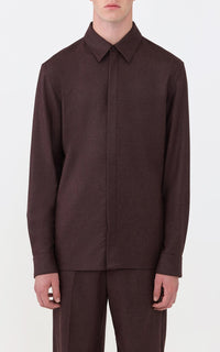 Burnt Sienna / Chemise Abbe en laine - Burnt Sienna