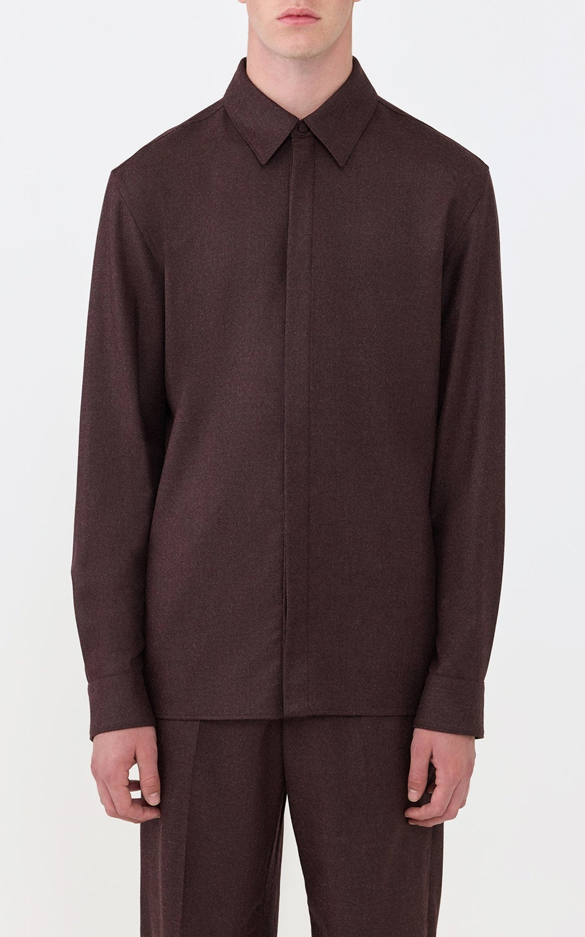 Burnt Sienna / Chemise Abbe en laine - Burnt Sienna