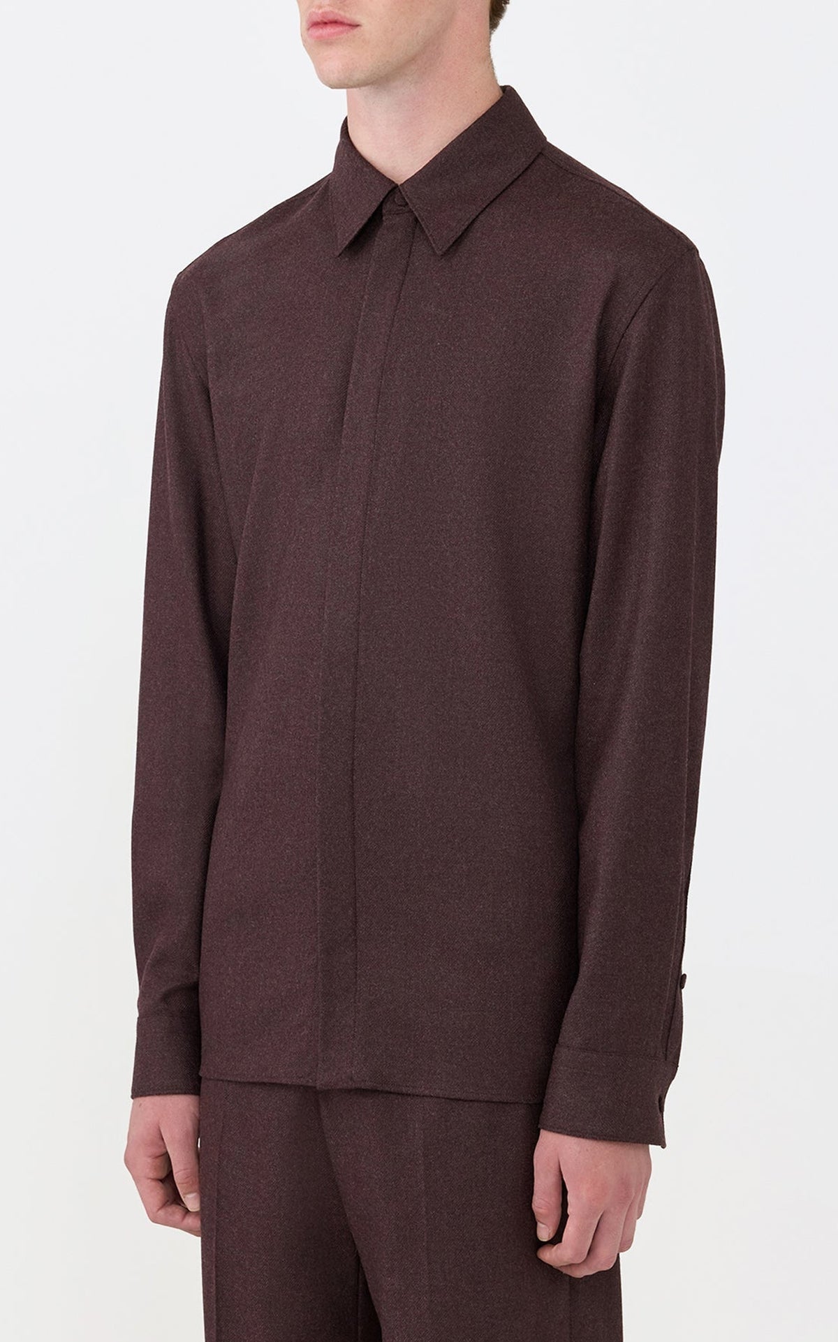 Burnt Sienna / Chemise Abbe en laine - Burnt Sienna